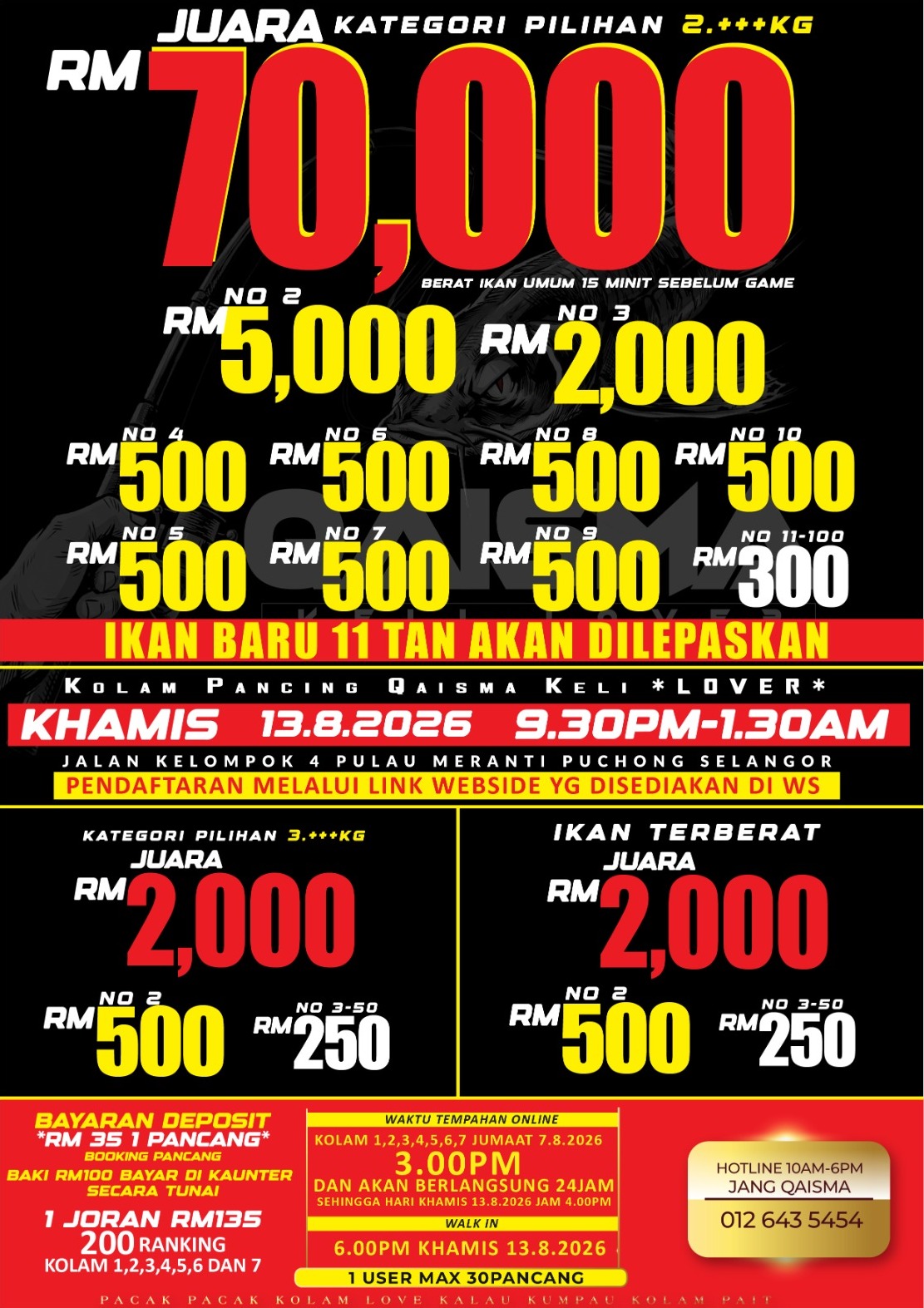 Flyer Pertandingan Qaisma Keli Lover | 13.8.2026